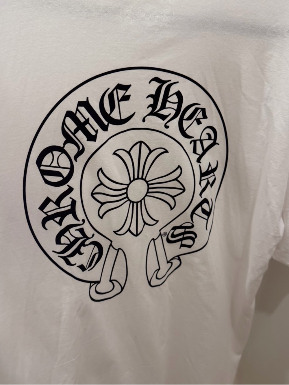 Chrome Hearts White Short-Sleeve Pocket Tee with Black Logo - Picture 7 of 13